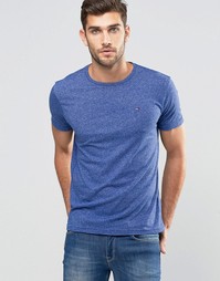 Синяя меланжевая футболка с логотипом-флагом Hilfiger Denim - Синий