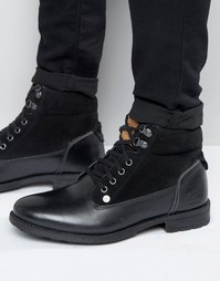 Черные кожаные ботинки на шнуровке Original Peguin - Черный