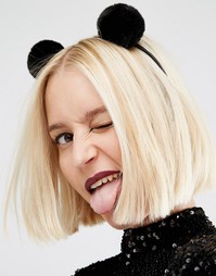 Ободок с помпонами Missguided Halloween - Черный