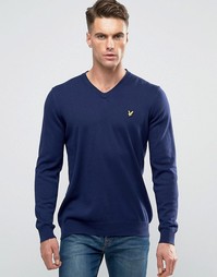 Темно-синий джемпер с V-образным вырезом Lyle &amp; Scott - Темно-синий