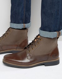 Коричневые кожаные ботинки на шнуровке Original Peguin - Коричневый