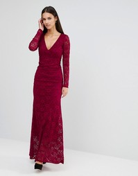 Кружевное платье макси с открытой спинкой City Goddess - Красный