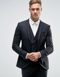 Супероблегающий пиджак с разрезами на лацканах Noak - Черный