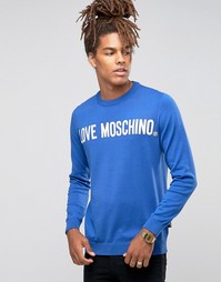 Джемпер с логотипом Love Moschino - Синий