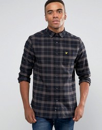 Черная фланелевая рубашка классического кроя в клетку Lyle &amp; Scott - Черный