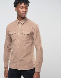 Рубашка навыпуск узкого кроя Jack &amp; Jones Premium - Бежевый