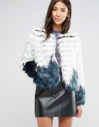 Куртка с эффектом омбре из искусственного меха Glamorous - Белый