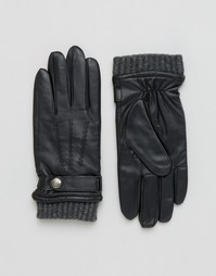 Кожаные перчатки для сенсорных гаджетов Dents Henley - Черный