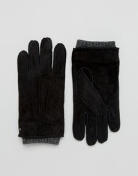 Черные замшевые перчатки Dents Hereford - Черный
