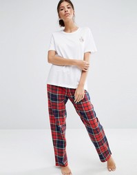 Пижамные штаны в клетку Pieces Wilma - Красный