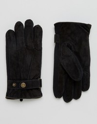 Черные замшевые перчатки Dents Chester - Черный