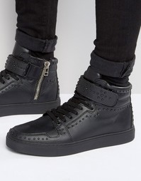 Кожаные кроссовки с заклепками KG Kurt Geiger Anderson - Черный