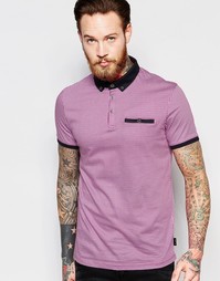 Футболка-поло со сплошным принтом Ted Baker - Розовый
