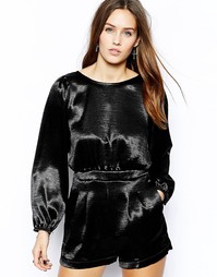 Атласный комбинезон Motel Gabrielle - Черный