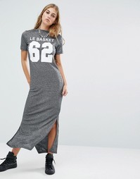 Платье с высокой горловиной и люрексом Noisy May - Серый