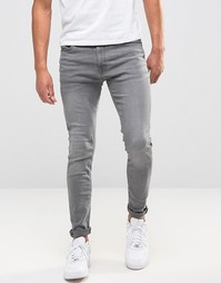 Зауженные серые джинсы с выбеленным эффектом Jack &amp; Jones - Серый