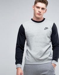 Свитшот с контрастными рукавами Nike 806282-063 - Серый