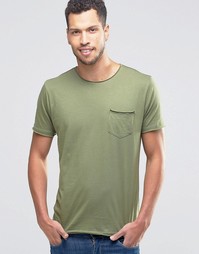 Однотонная футболка с необработанным краем Brave Soul - Зеленый