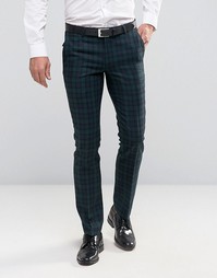 Супероблегающие брюки в клетку тартан Noose & Monkey - Зеленый