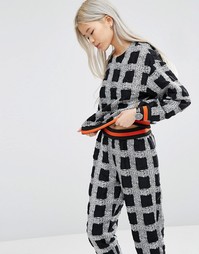 Фактурный топ в клетку ASOS WHITE - Мульти