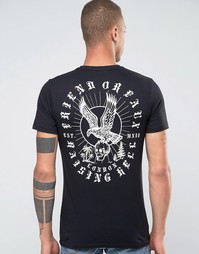 Футболка с принтом сзади Friend or Faux Lightfinger Eagle - Черный