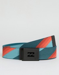 Разноцветный плетеный ремень из хлопка Billabong - Синий