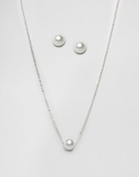 Набор из ожерелья и сережек с жемчугом Johnny Loves Rosie - Золотой