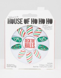 Накладные ногти House Oh Ho Ho Ho от Elegant Touch - Deck The Halls - Мульти