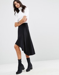 Расклешенная юбка миди асимметричной длины ASOS - Черный