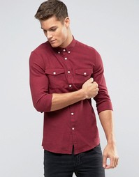 Оксфордская рубашка узкого кроя Burton Menswear - Красный