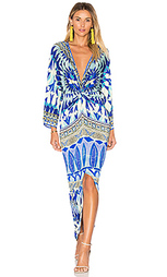 Long split front twist dress - Camilla
