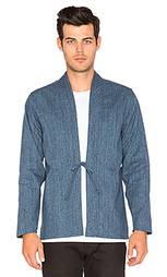 Kimono shirt indigo speckle dye basketweave - Naked &amp; Famous Denim