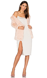 Huxley knitted stretch rabbit fur long cardigan - H Brand