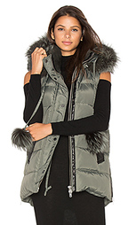 Kaia vest with asiatic rabbit and silver fox fur - Nicole Benisti