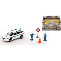 Машина Volvo "Полиция ДПС ГУ БДД", 1:32, со светом и звуком, Пламенный мотор