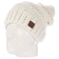 Шапка с помпоном женская Roxy Taos Beanie Bright White