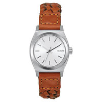 Кварцевые часы женские Nixon Small Time Teller Leather Saddle Woven