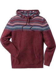 Пуловер Regular Fit с капюшоном (серый меланж) Bonprix