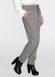 Брюки из жаккарда (черный/цвет белой шерсти с про) Bonprix