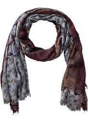 Шарф с бахромой (серый/коричневый) Bonprix