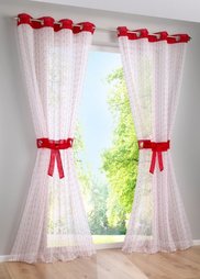 Гардина Штина (1 шт.), люверсы (белый/красный) Bonprix