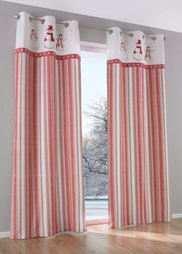 Штора Снеговик (1 шт.), люверсы (красный) Bonprix