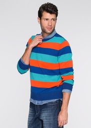 Пуловер Regular Fit (синий в полоску) Bonprix
