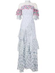 длинное платье с цветочной аппликацией Peter Pilotto