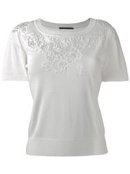 укороченная футболка с кружевной отделкой Ermanno Scervino