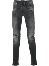 джинсы скинни с рваными деталями Pierre Balmain