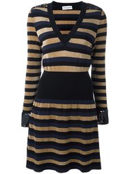 полосатое платье с V-образным вырезом Sonia Rykiel