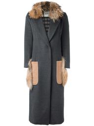 длинное пальто с накладными карманами Ava Adore
