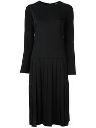 pleated longsleeved dress Jil Sander Navy