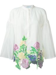 блузка с цветочной вышивкой и широкими рукавами Blumarine